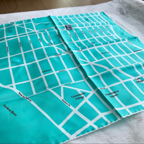 Tiffany & Co. Accessories - Tiffany & Co. Map Silk Scarf